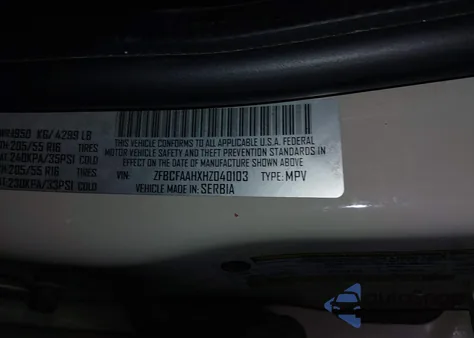 2017 Fiat 500L Pop из США, поврежденный, VIN ZFBCFAAHXHZ040103